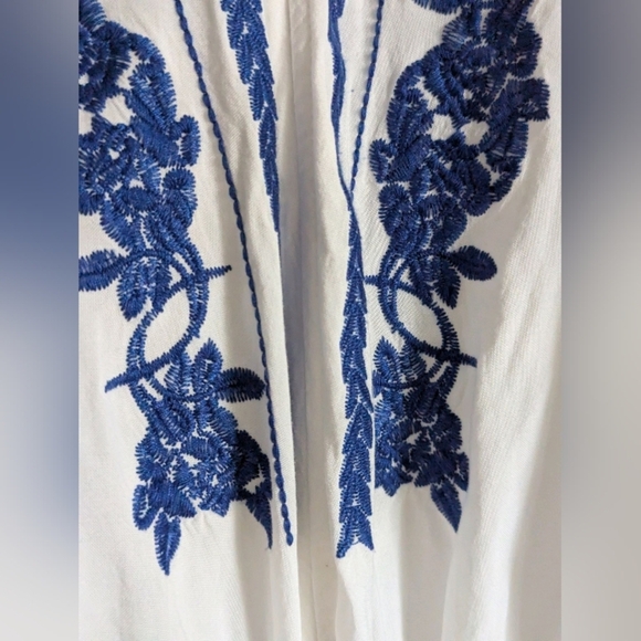 Lovestitch White and Blue Embroidered Blouse - Picture 8 of 10